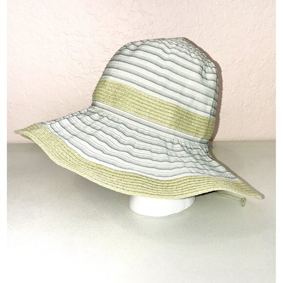 Wallaroo Ginger Sun Hat Pale Green Cream Wide Brim Adjustable Packable Summer - Picture 1 of 11